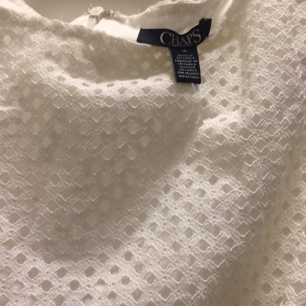 Chaps White Eyelet Midi Dress - Picture 2 of 3